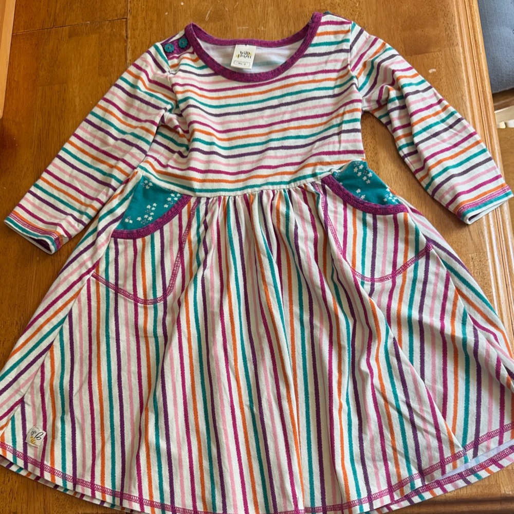Wildflowers Colorful Striped Dress with Pockets
